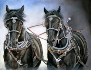 "Hitched", 14" x 18" pastel, $950